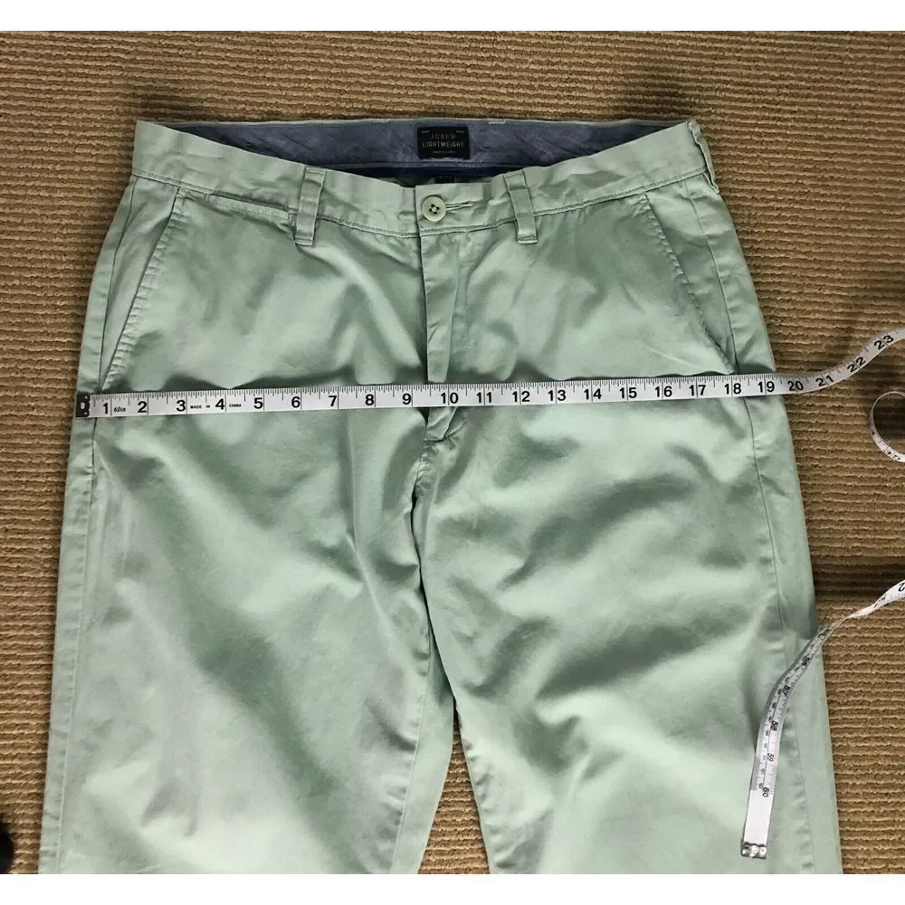 J. Crew Mens stretch Lightweight Cotton Chino‎ Pants 32/34 Green
